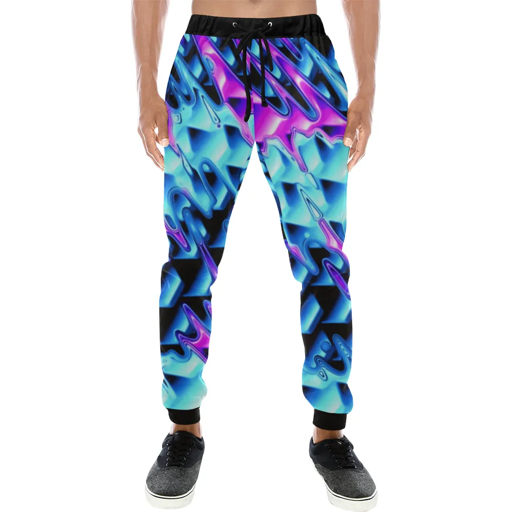 Psychedelic Vaporwave All Over Print Light-Weight Men's Jogger Sweatpants (Non Fleece Lined)