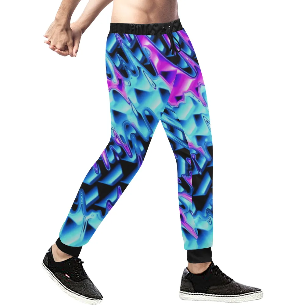 Psychedelic Vaporwave All Over Print Light-Weight Men's Jogger Sweatpants (Non Fleece Lined)