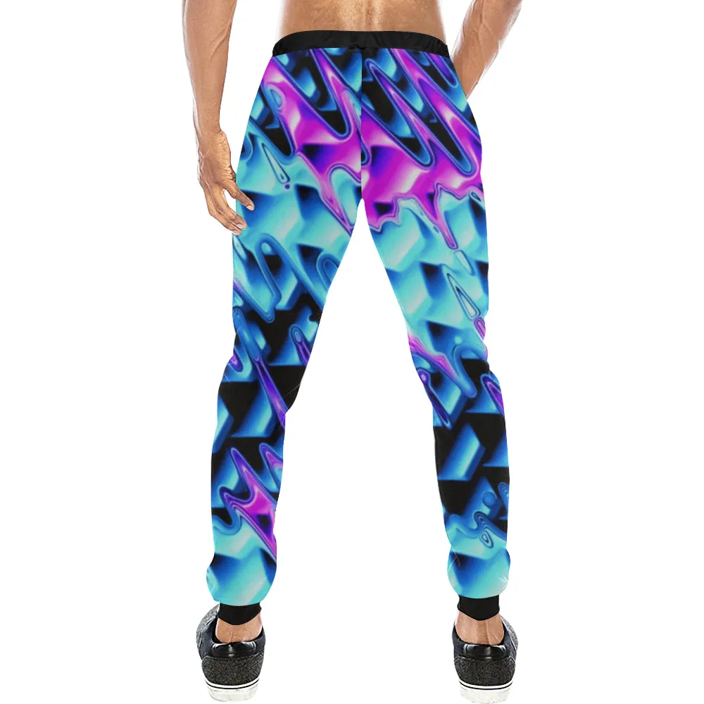 Psychedelic Vaporwave All Over Print Light-Weight Men's Jogger Sweatpants (Non Fleece Lined)