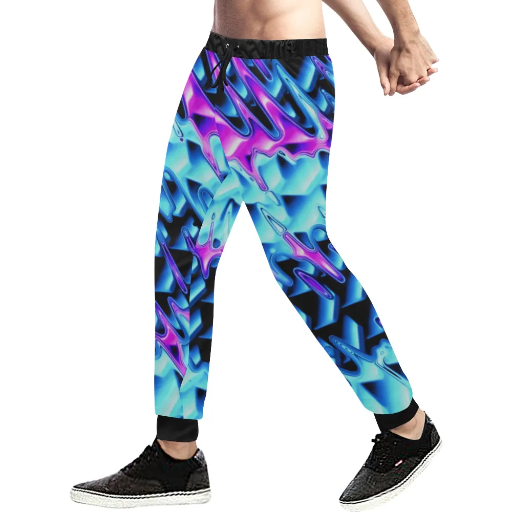 Psychedelic Vaporwave All Over Print Light-Weight Men's Jogger Sweatpants (Non Fleece Lined)