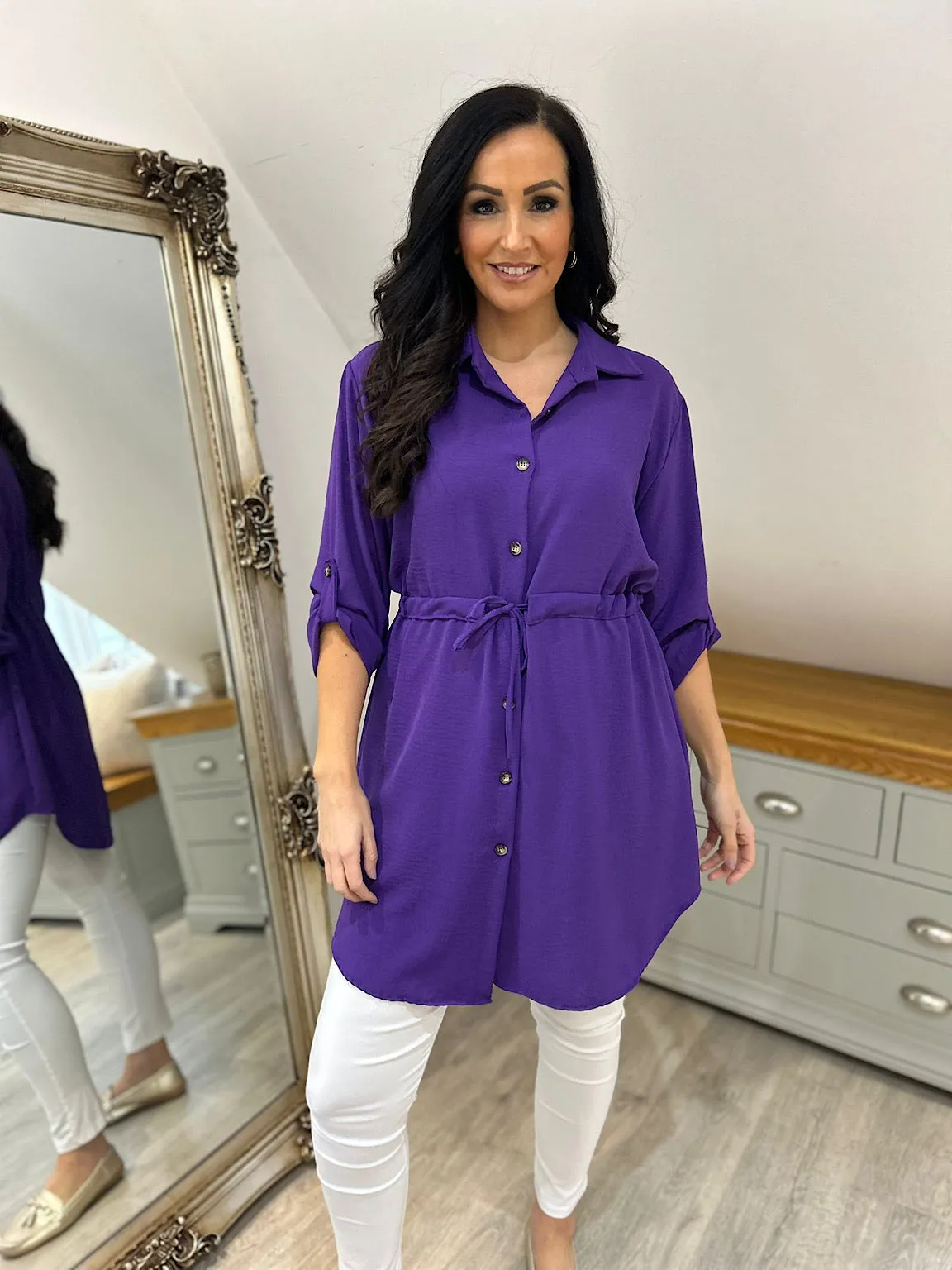 Purple Tie Waist Tunic Rosie