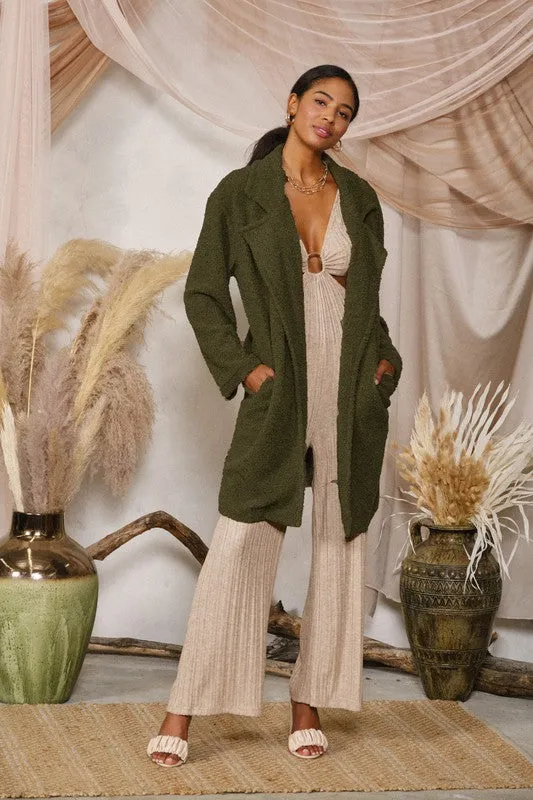 Ruby Shearling Oversized Coat - Green