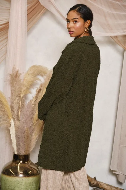 Ruby Shearling Oversized Coat - Green