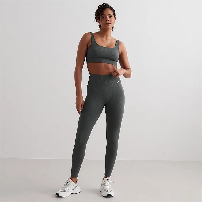 Sage Ribbed Seamless Tights | Tights | Stirling Sports