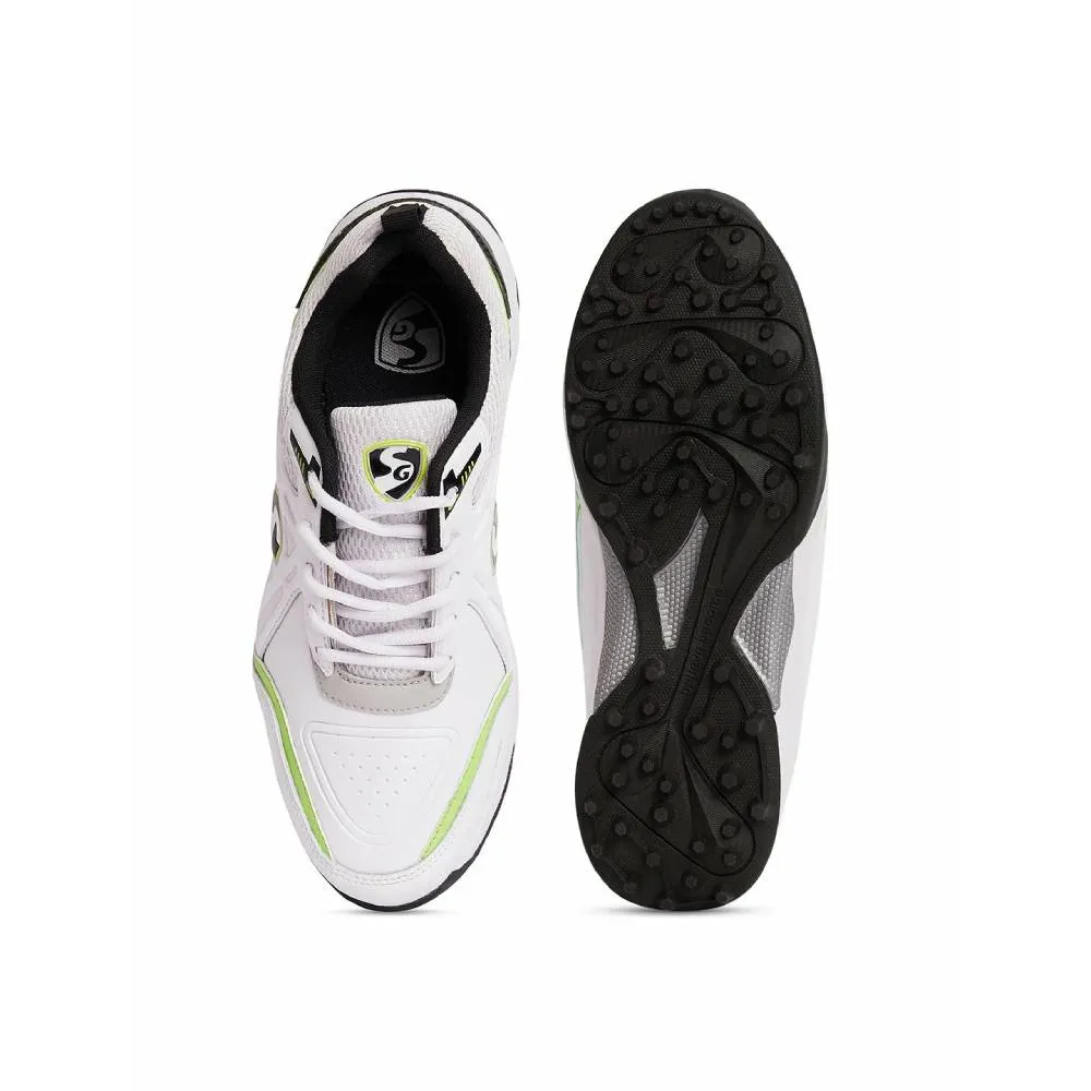 SG Men's Scorer 5.0 Rubber Stud Cricket Shoe (White/Black/Lime)