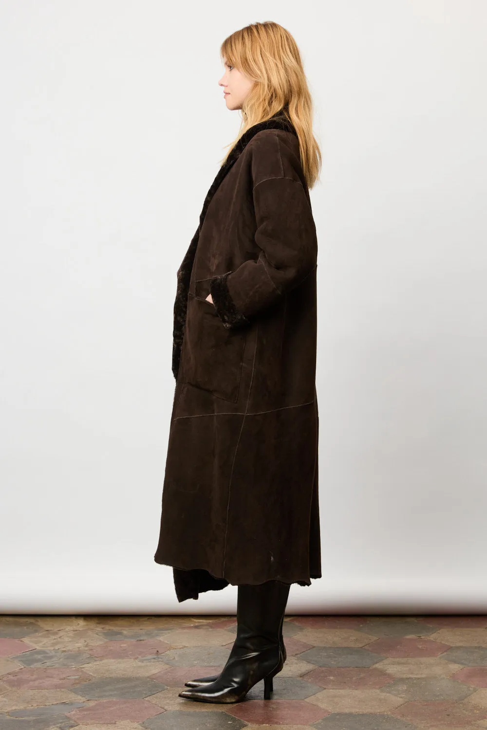 Shearling Coat - Fondente