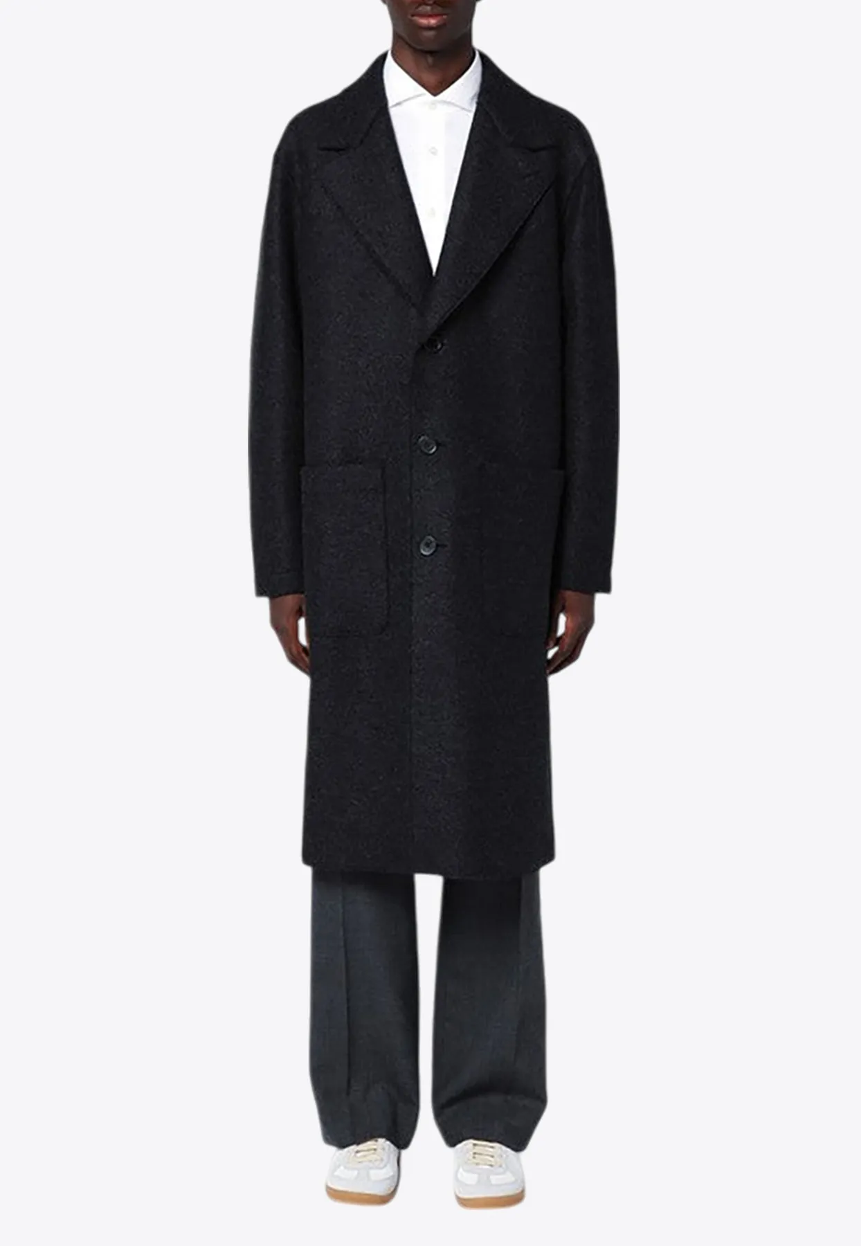 Single-Breasted Wool Coat