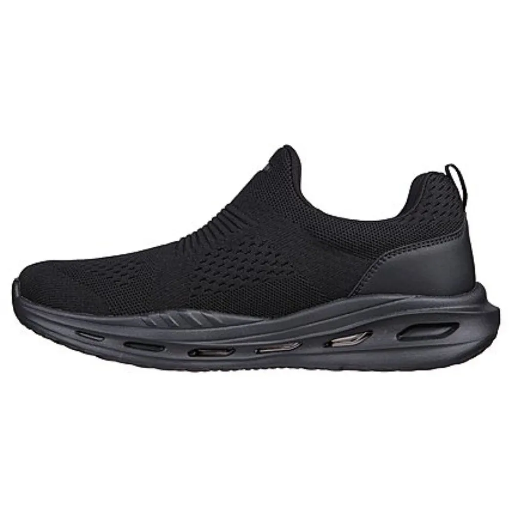 SKECHERS Men's Arch Fit Oevan Denison Running Shoe (Black)