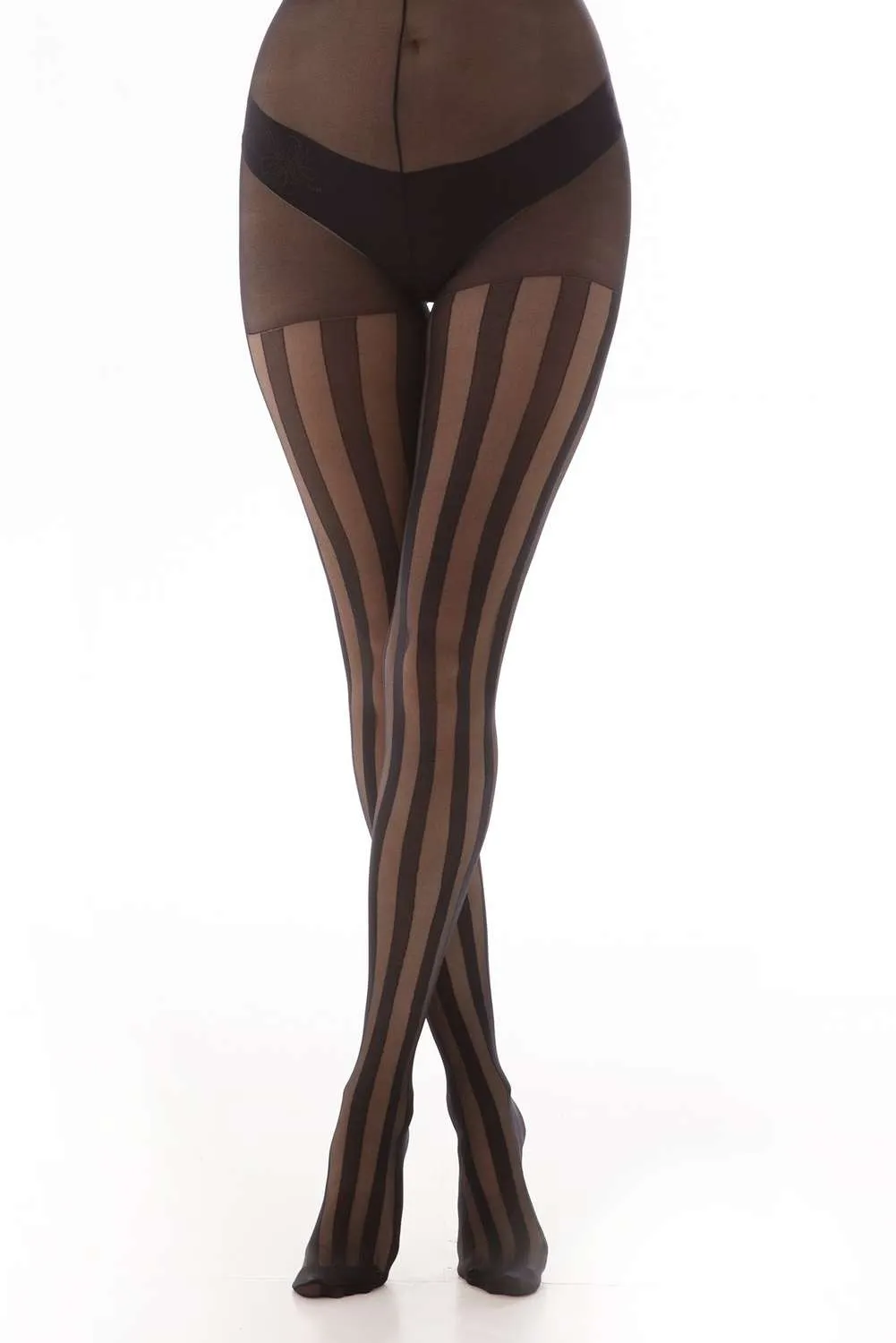 Solid Sheer Stripe Tights Tights with Stripes | Dark Ages