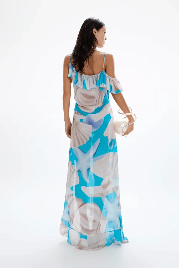 Spirit Ruffle Dress Tahiti Blue