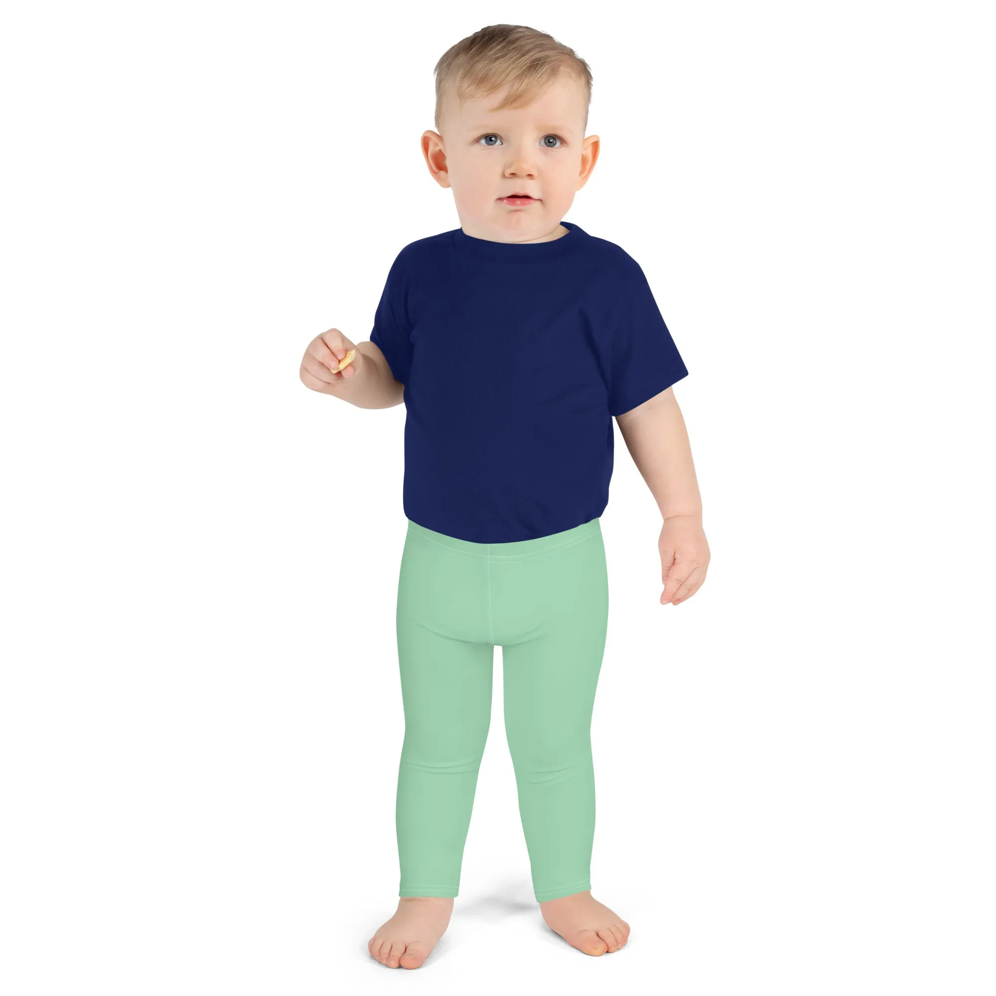 Sporty Sidekick: Solid Color Workout Leggings for Boys - Vista Blue