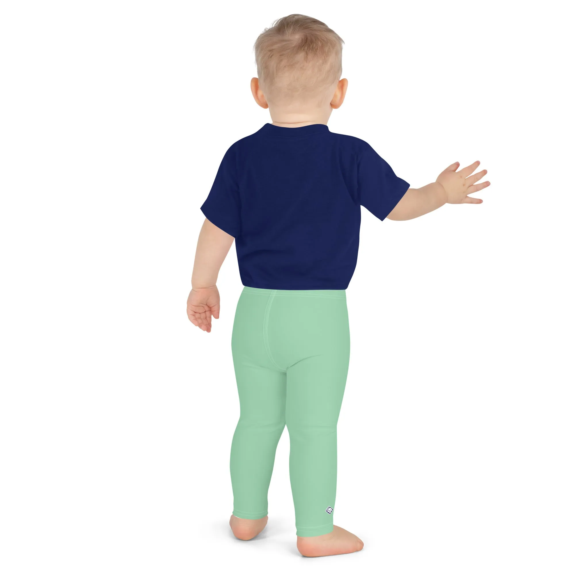 Sporty Sidekick: Solid Color Workout Leggings for Boys - Vista Blue