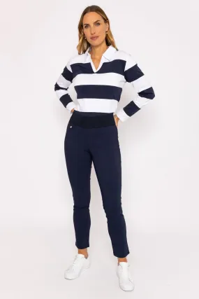 Straight Leg Bengaline Pant in Navy