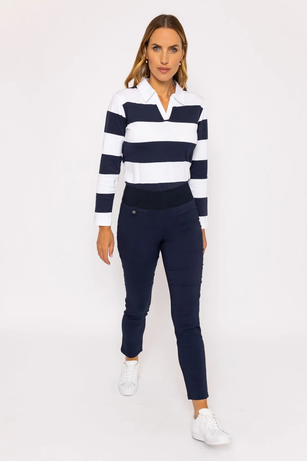 Straight Leg Bengaline Pant in Navy