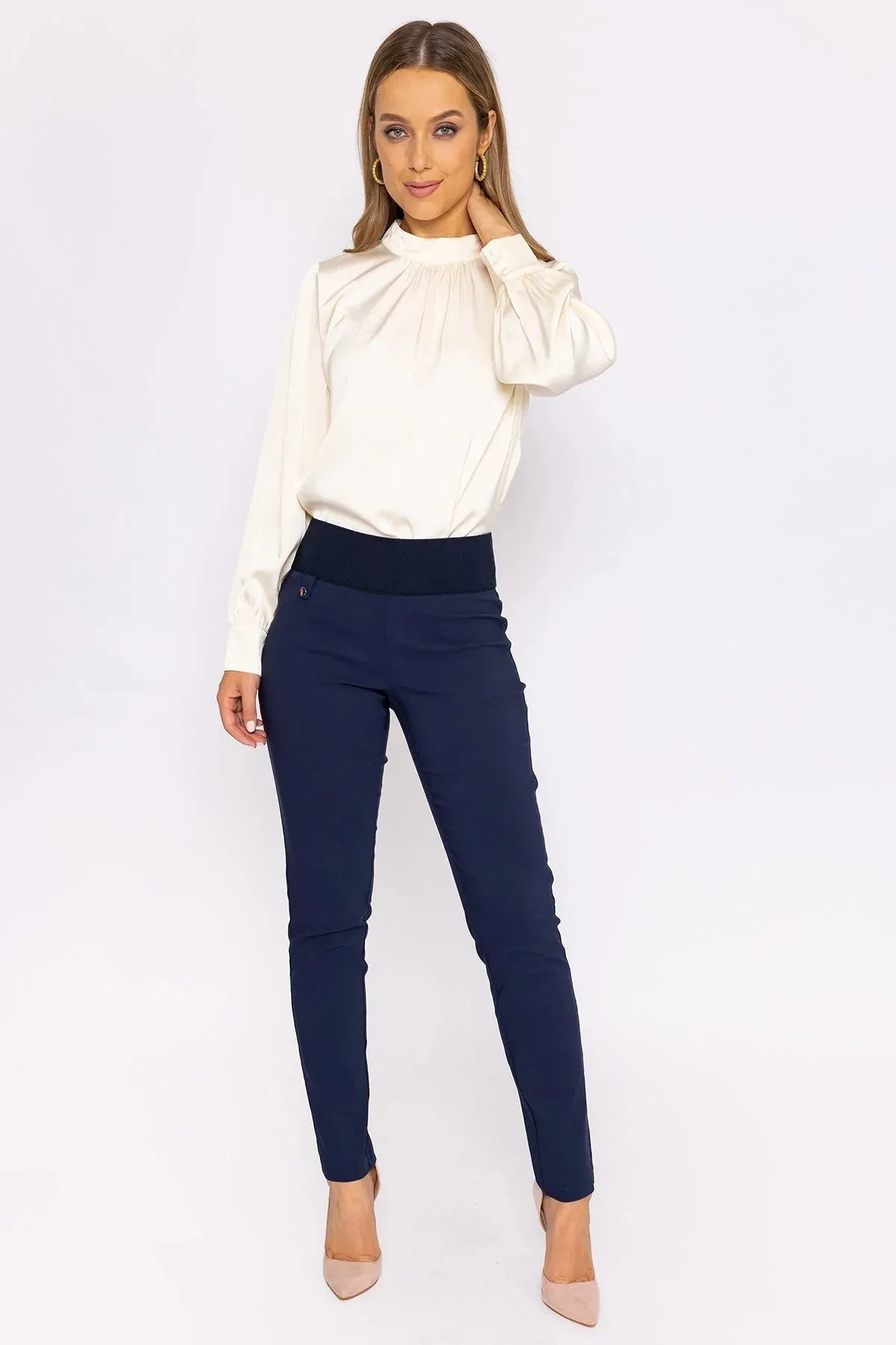 Straight Leg Bengaline Pant in Navy