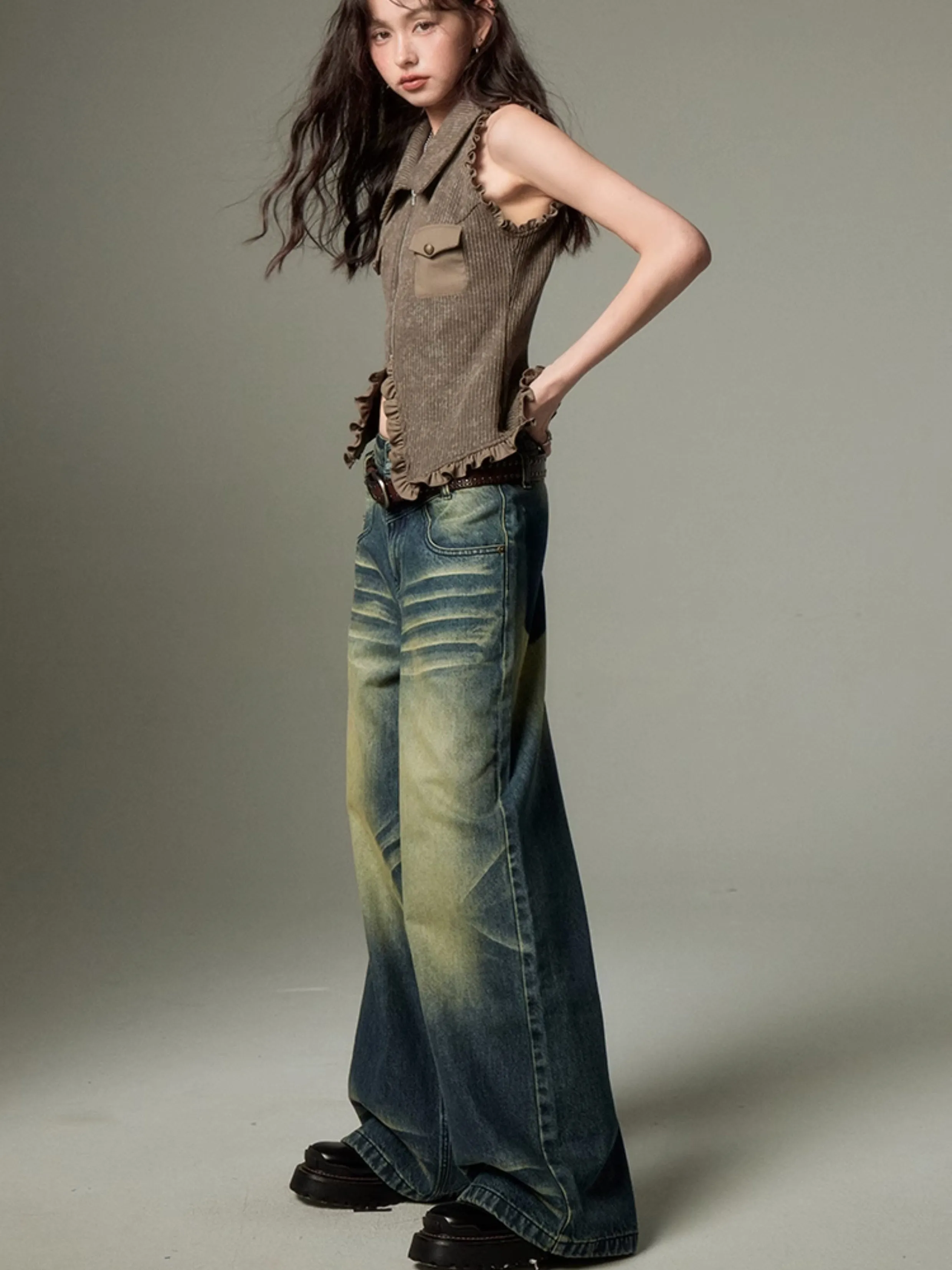 Street Retro Wide Leg Jeans