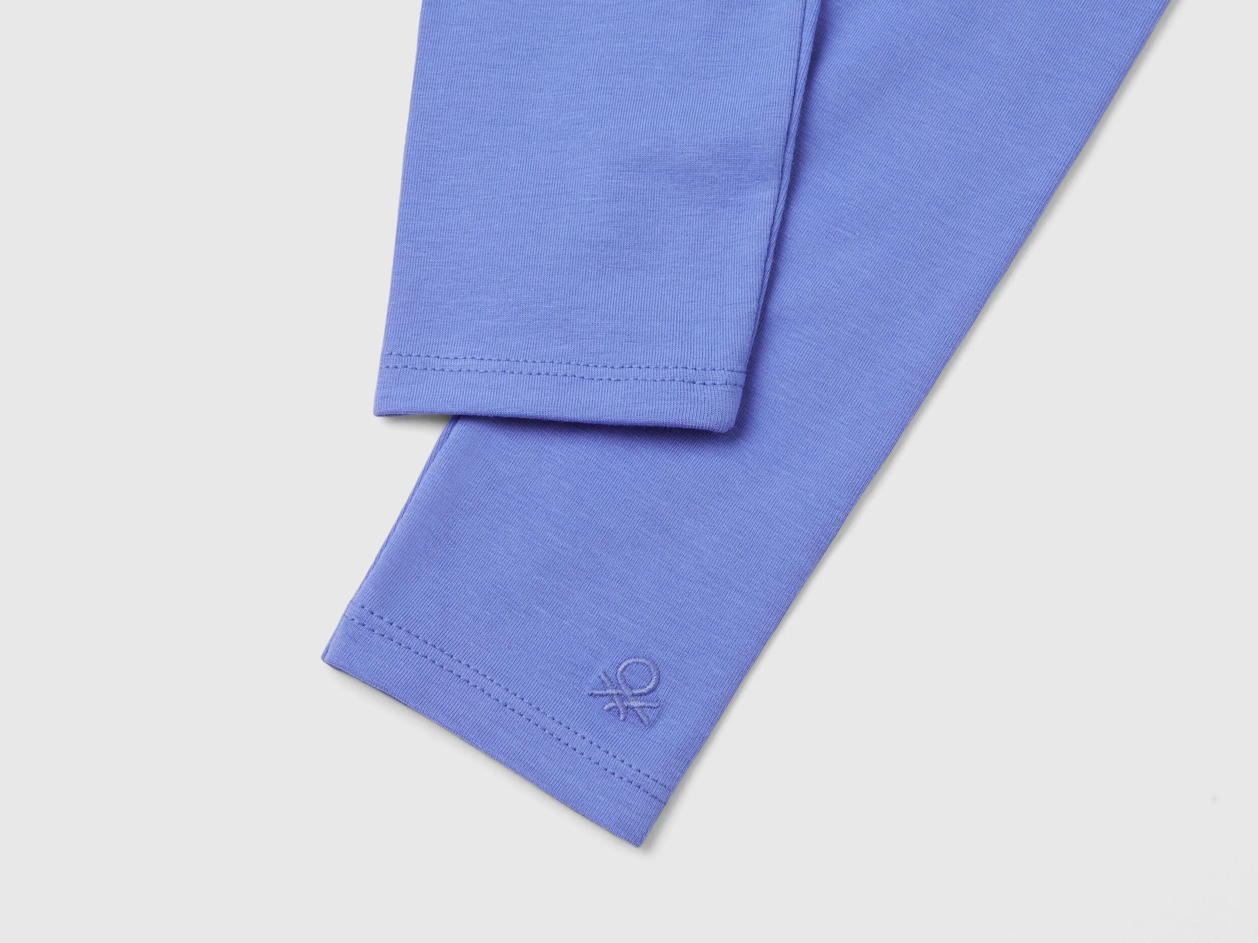 Stretch cotton leggings - Periwinkle | Benetton