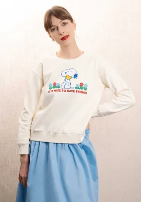 Sweatshirt Mardi Swea Mardi Sweater Ecru-Snoppy