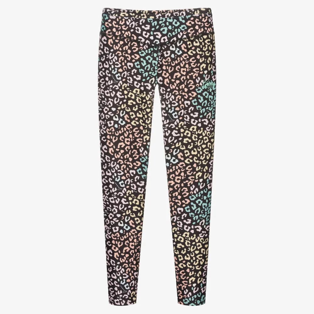 Teen Black Leopard Leggings