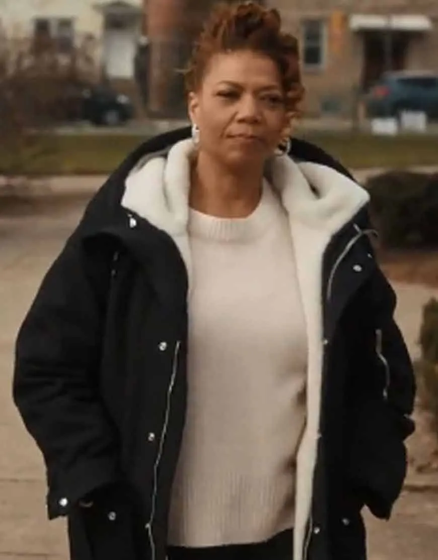 The Equalizer Queen Latifah Black Shearling Coat | Ujackets.com -45%Off