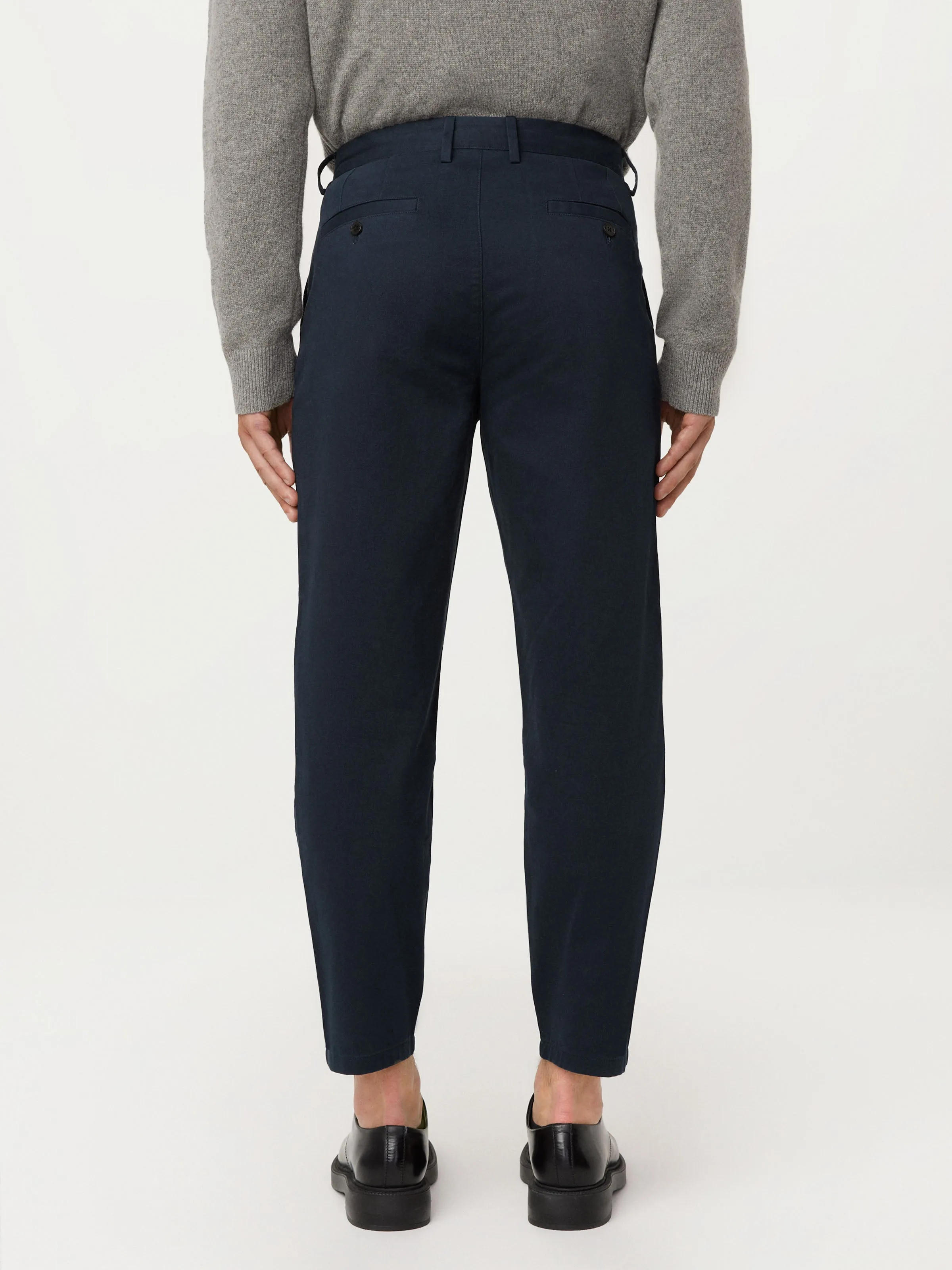 The Jamie Pleated Chino Pant in Deep Blue