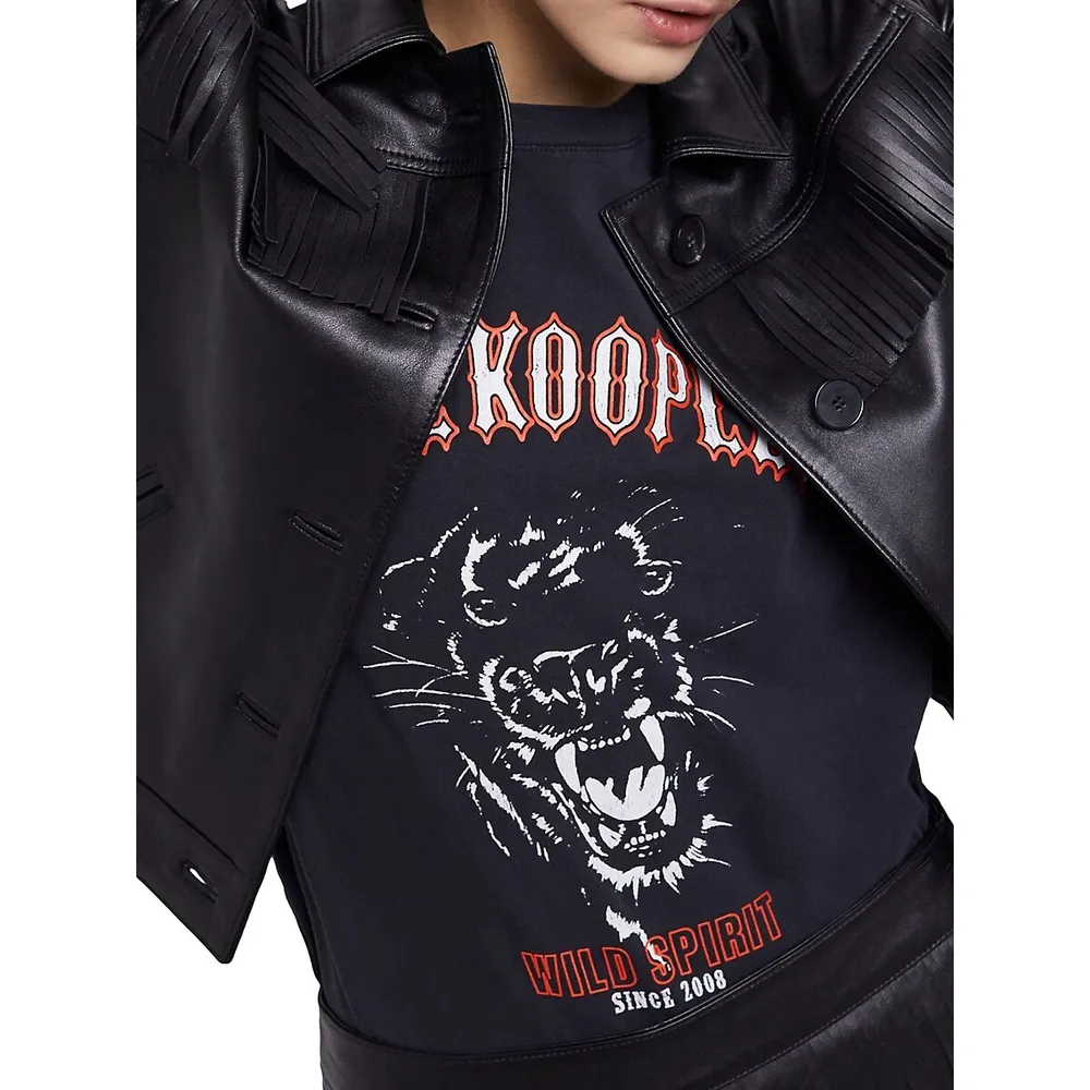 The Kooples Fringed Leather Jacket