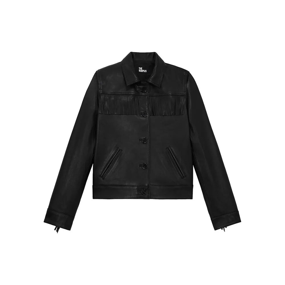 The Kooples Fringed Leather Jacket