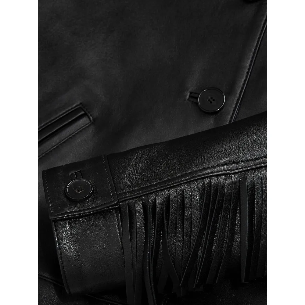 The Kooples Fringed Leather Jacket