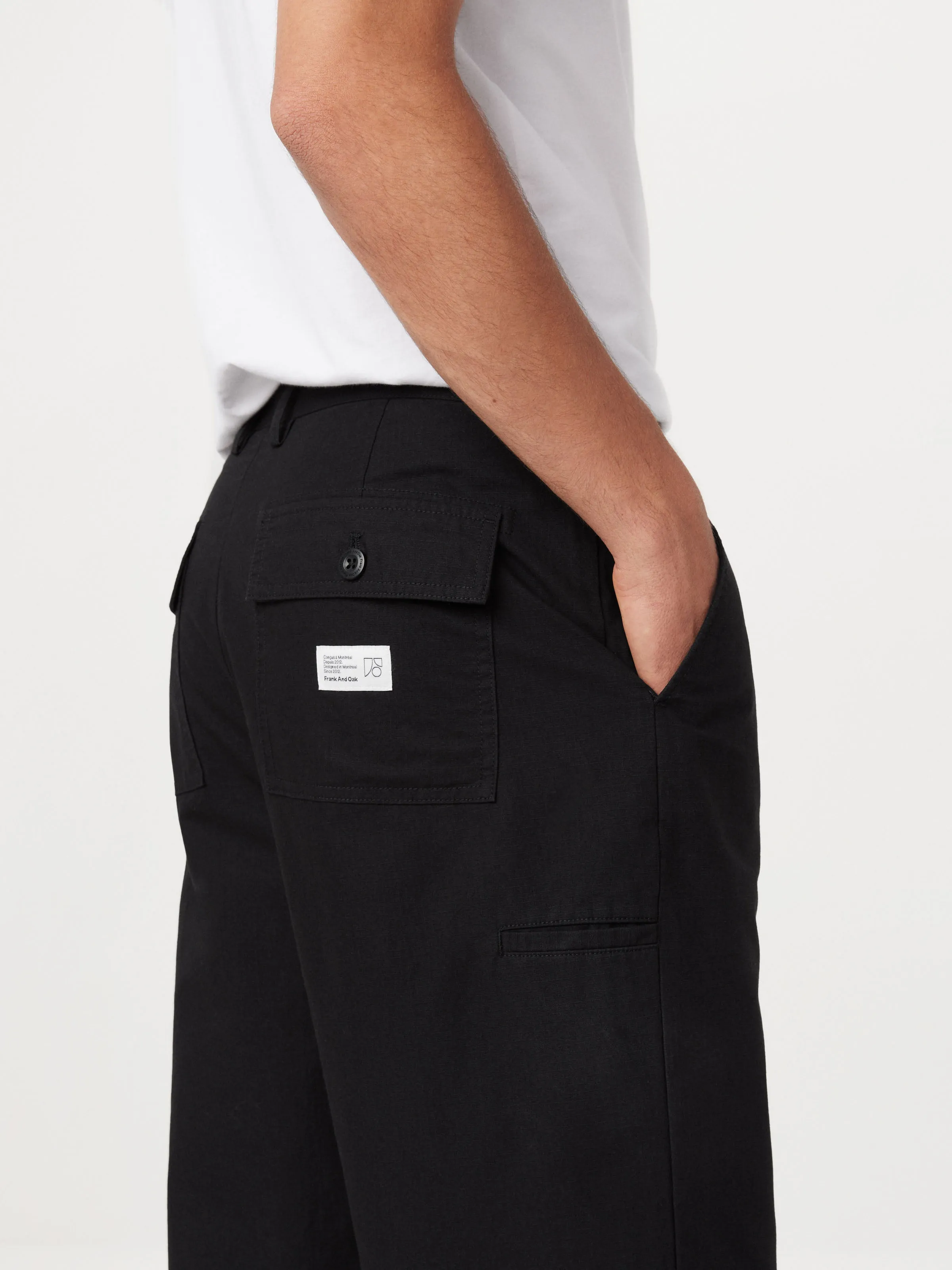 The Theo Baggy Ripstop Pant in Washed Black