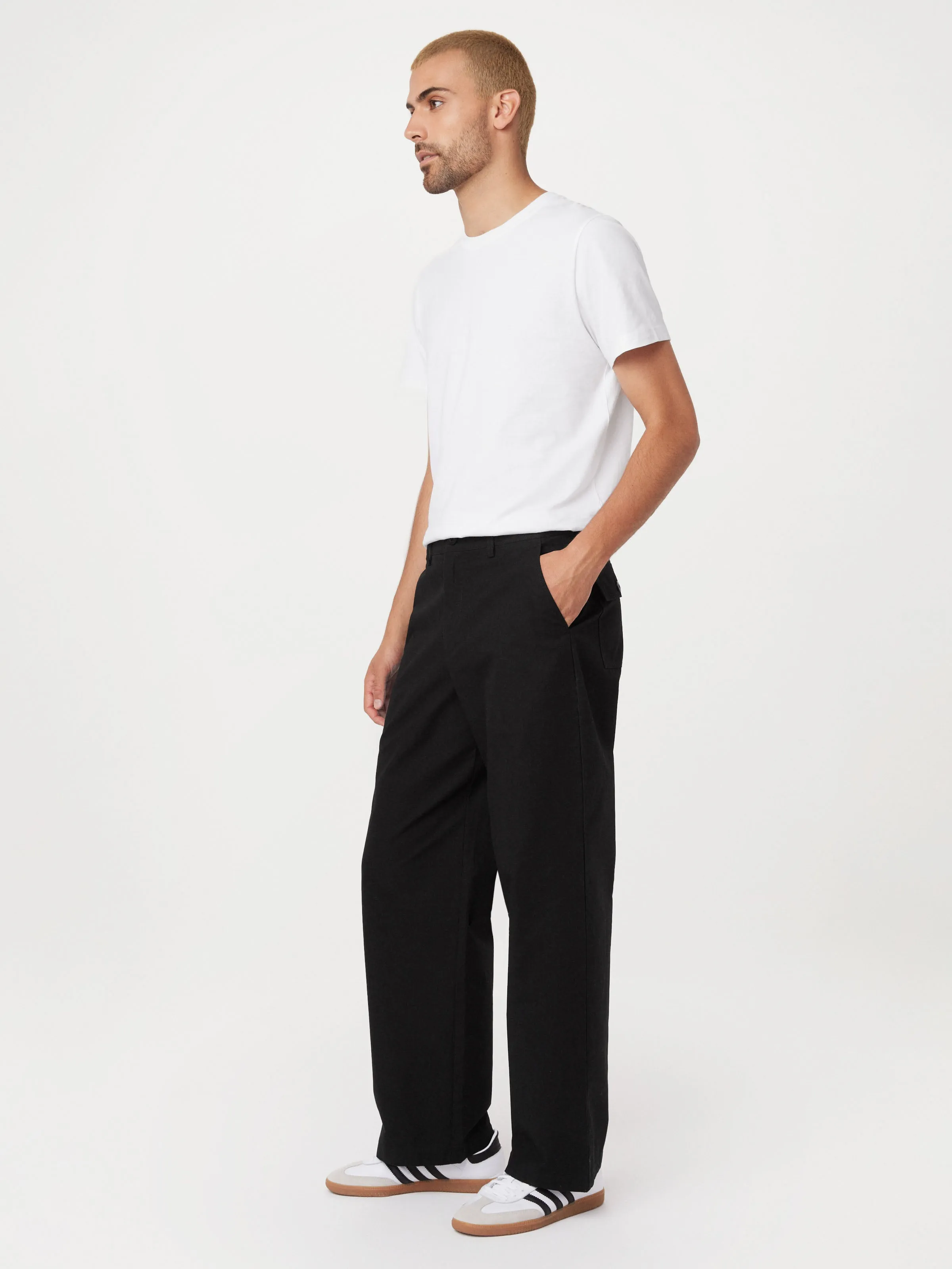 The Theo Baggy Ripstop Pant in Washed Black