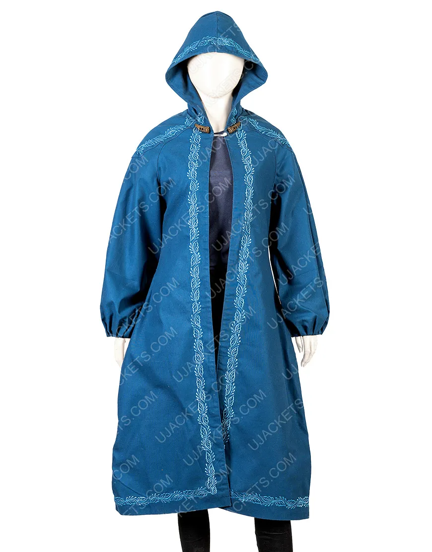 The Witcher Ciri Blue Coat - Freya Allan Blue Cotton Coat