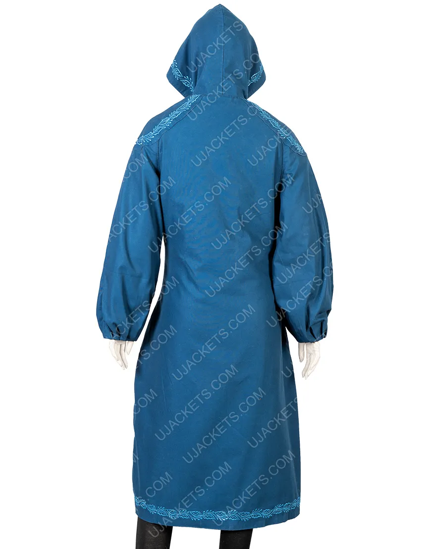 The Witcher Ciri Blue Coat - Freya Allan Blue Cotton Coat