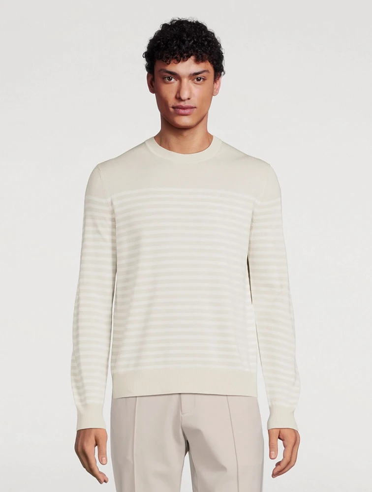 THEORY Wool Sweater Striped Print