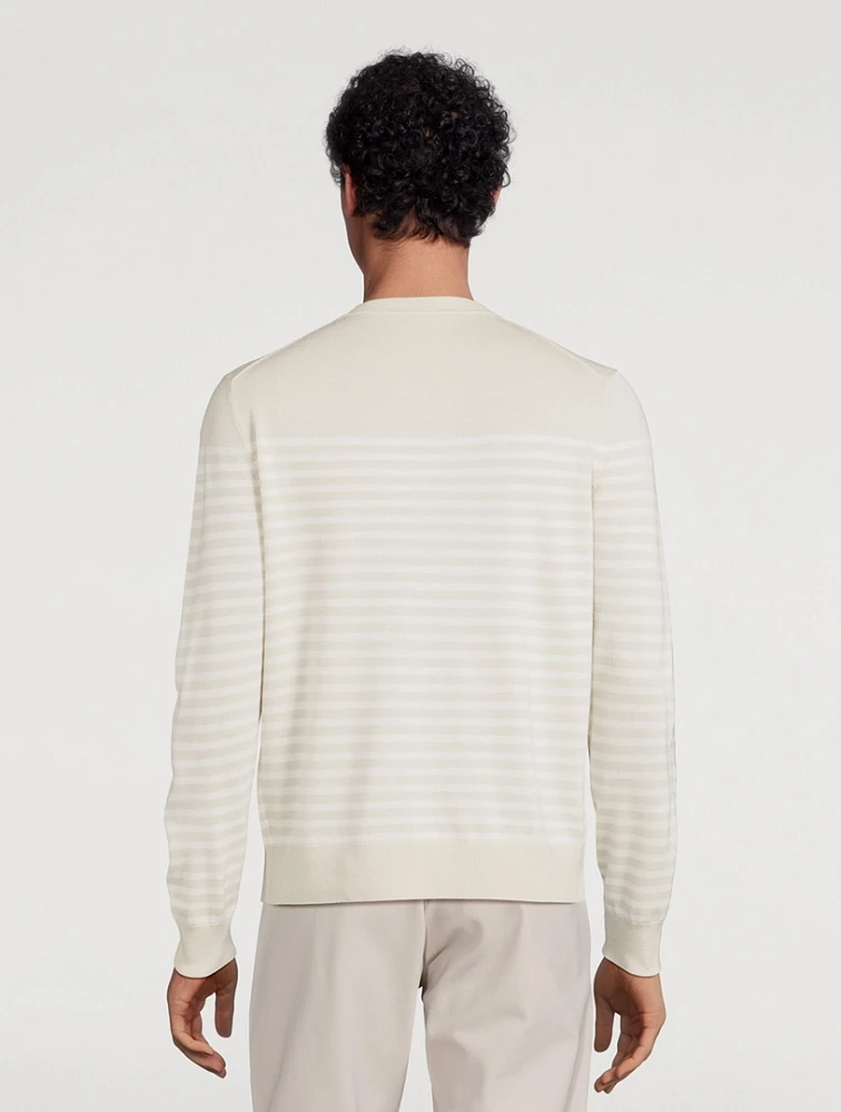 THEORY Wool Sweater Striped Print