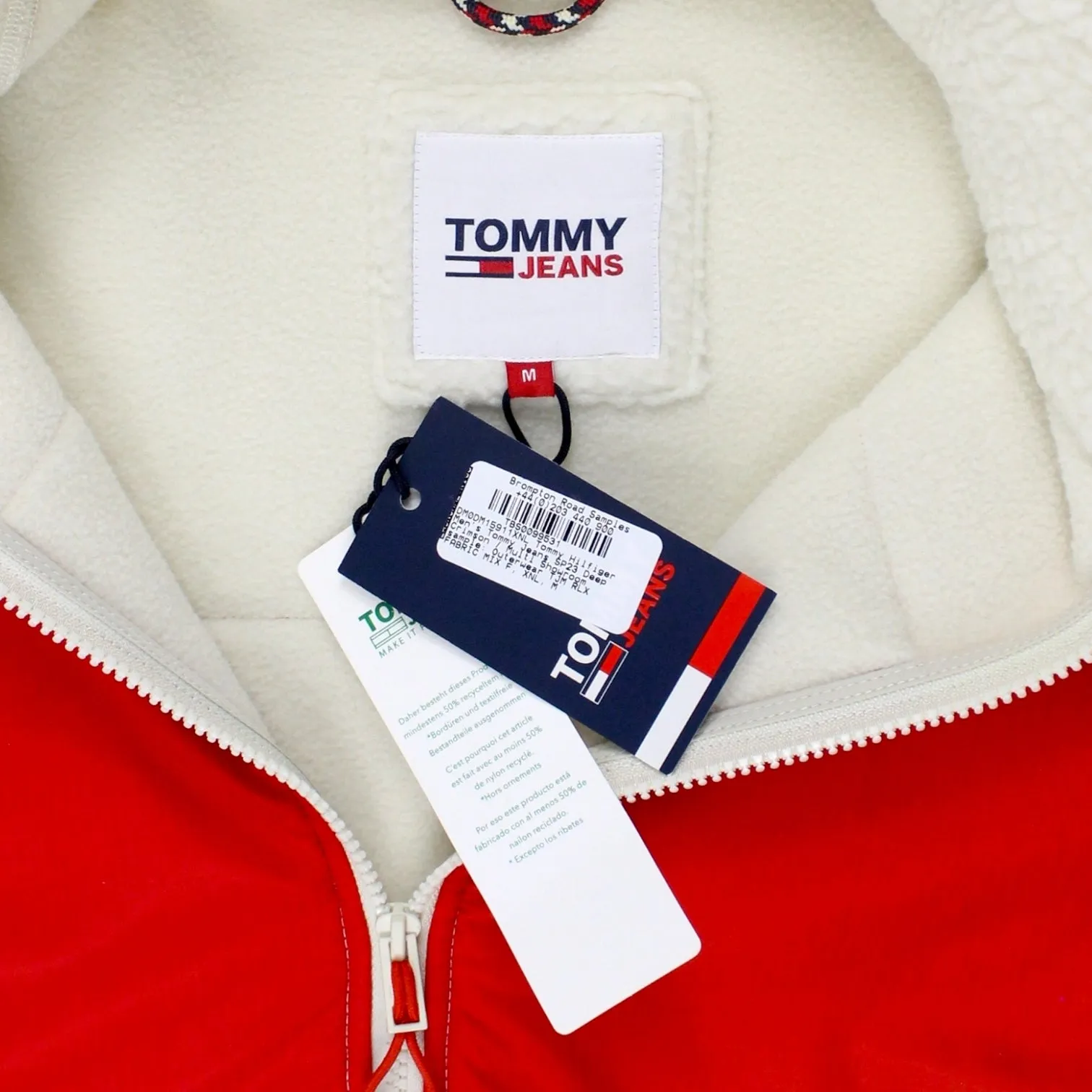 Tommy Jeans Cream/Red Zipped Fleece