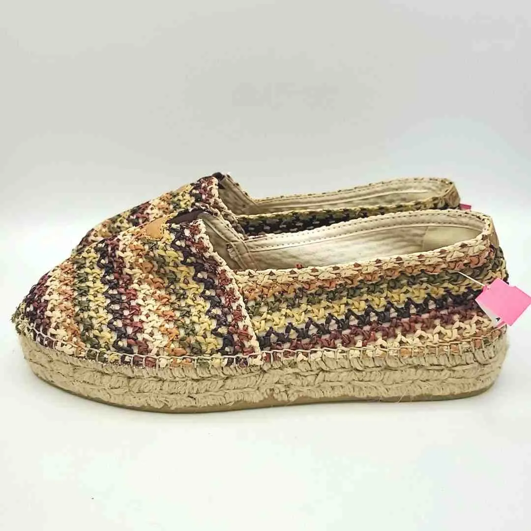 TONI PONS Beige Olive Multi Espadrille Platform Shoe Size 41 US: 10 Shoes