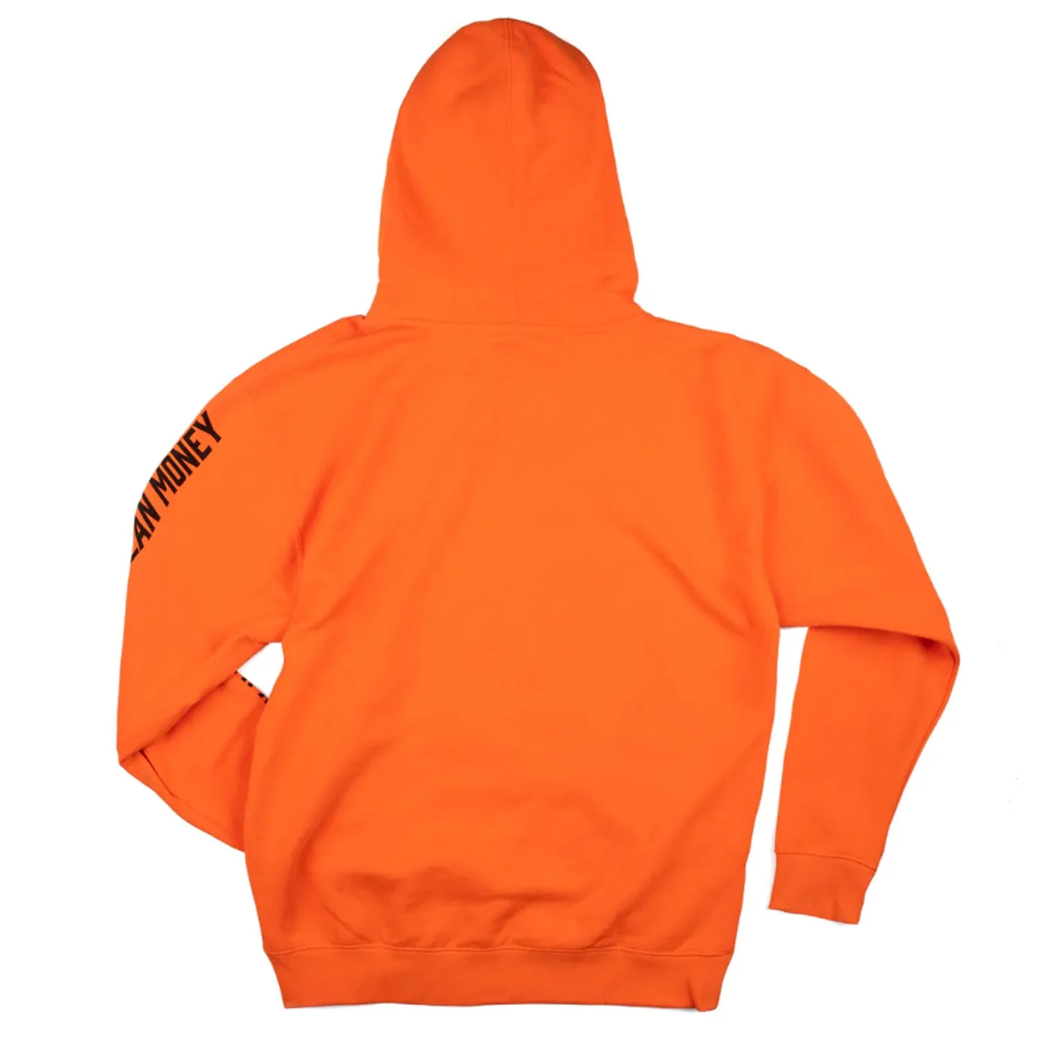 Troll Co. Men's Blaze Orange Dirty Hands Clean Money Sleeve Logo Hoodie