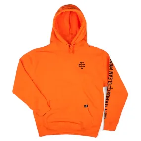 Troll Co. Men's Blaze Orange Dirty Hands Clean Money Sleeve Logo Hoodie