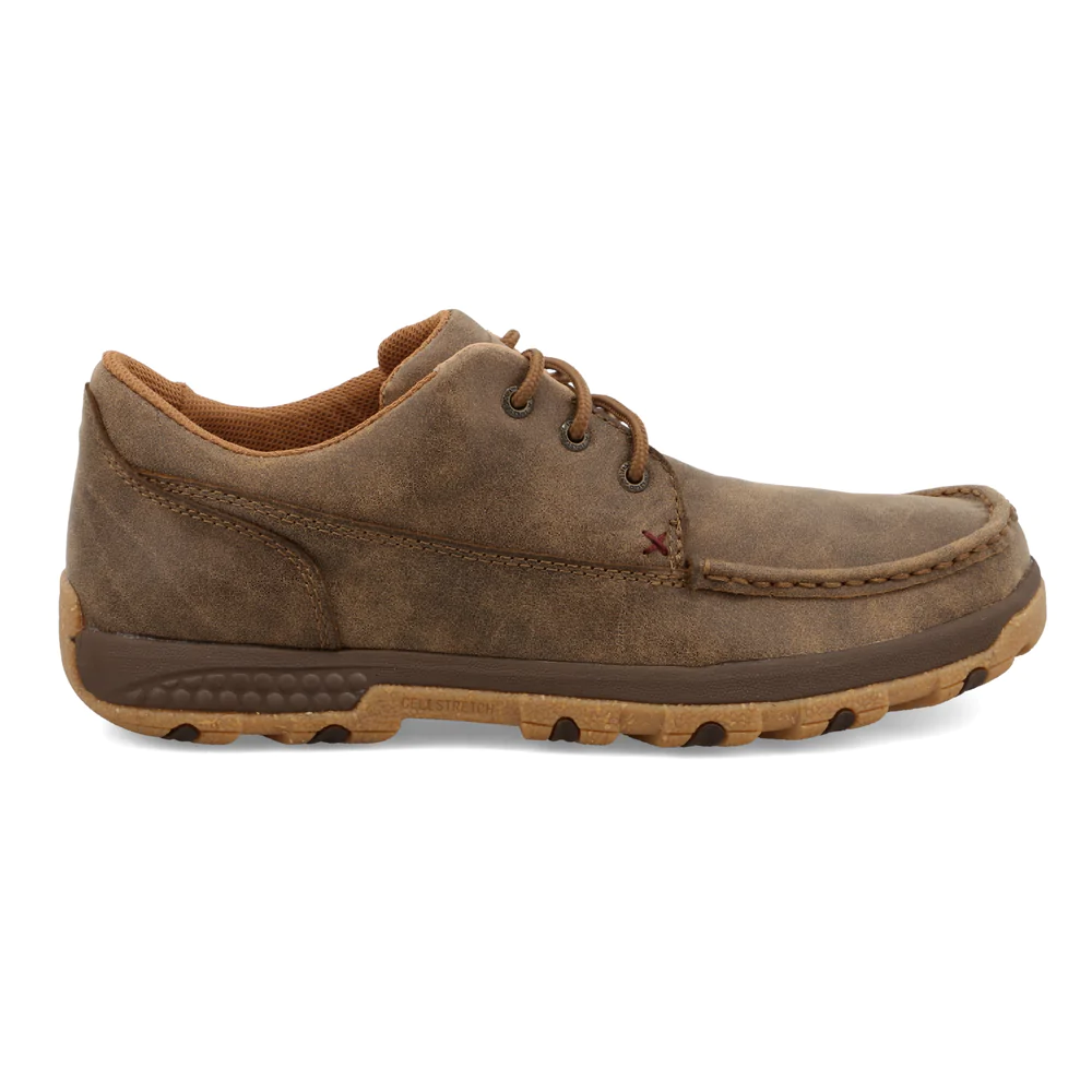 Twisted X Mens Boat Driving Moc Lace Up Shoes- Bomber Brown