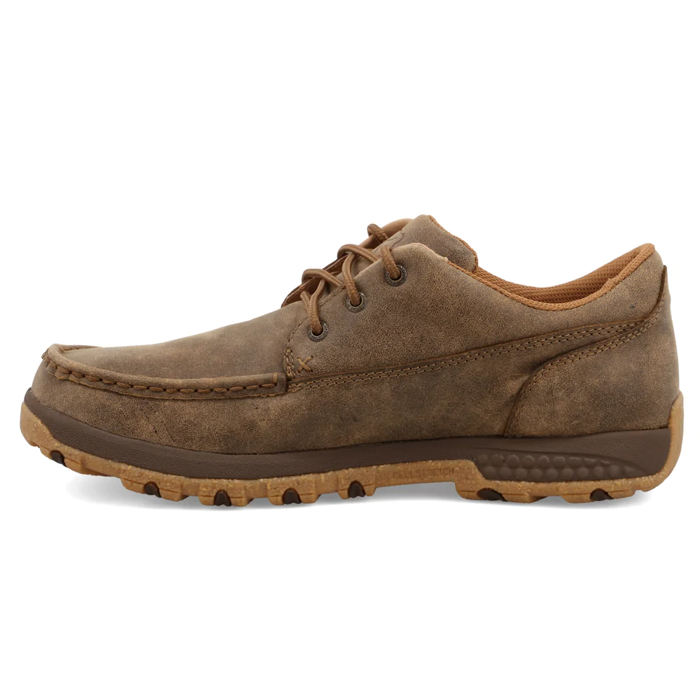 Twisted X Mens Boat Driving Moc Lace Up Shoes- Bomber Brown