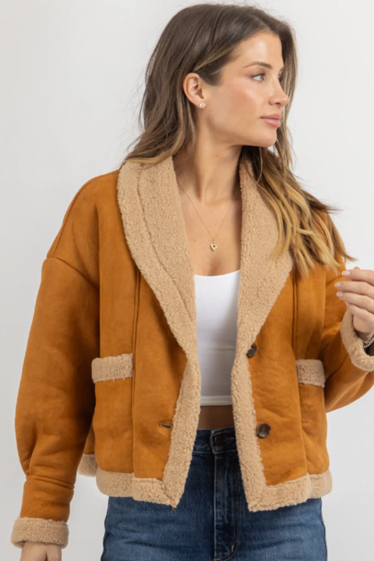 VAIL SHEARLING CAMEL COAT