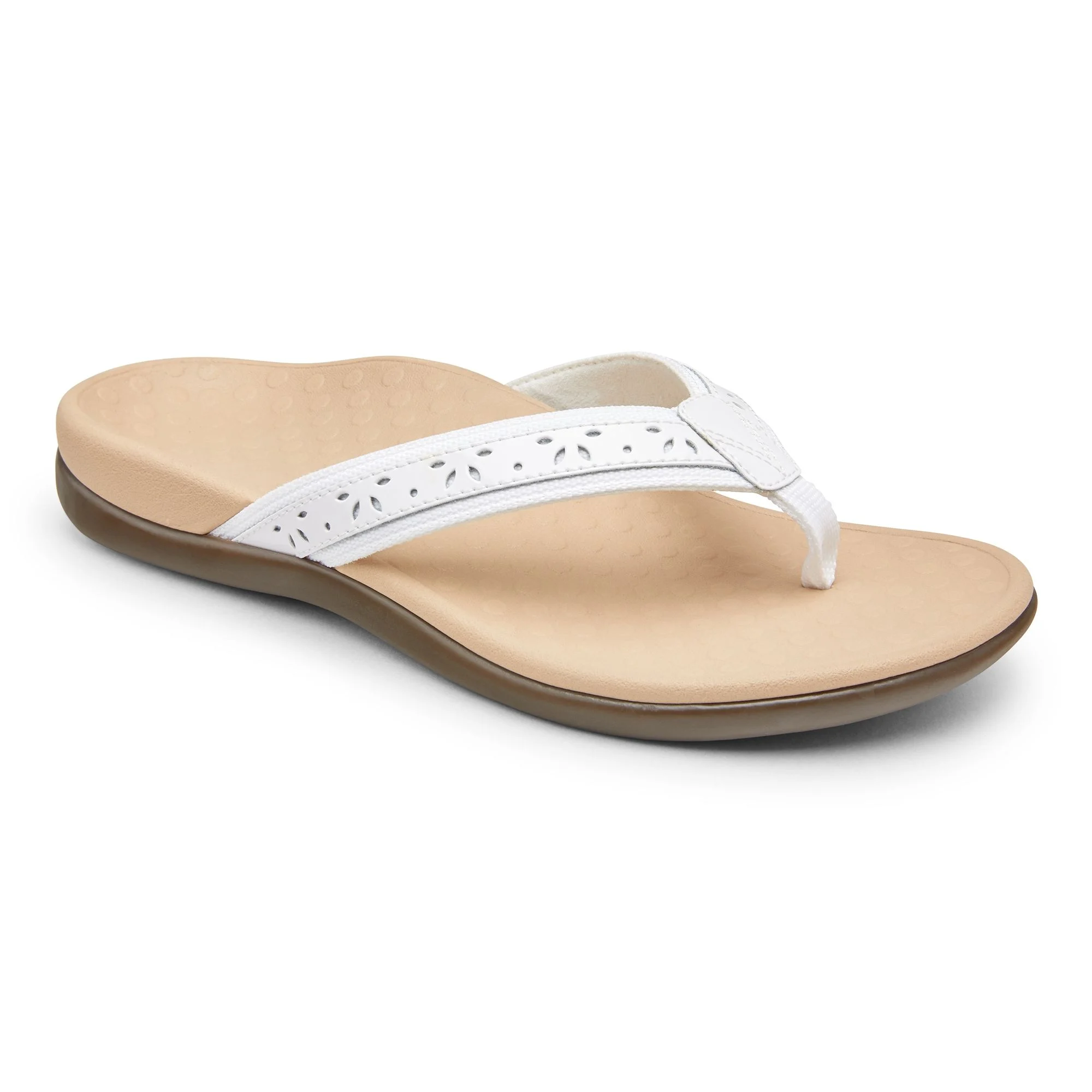 Vionic Womens Casandra Flip Flop Sandal- White