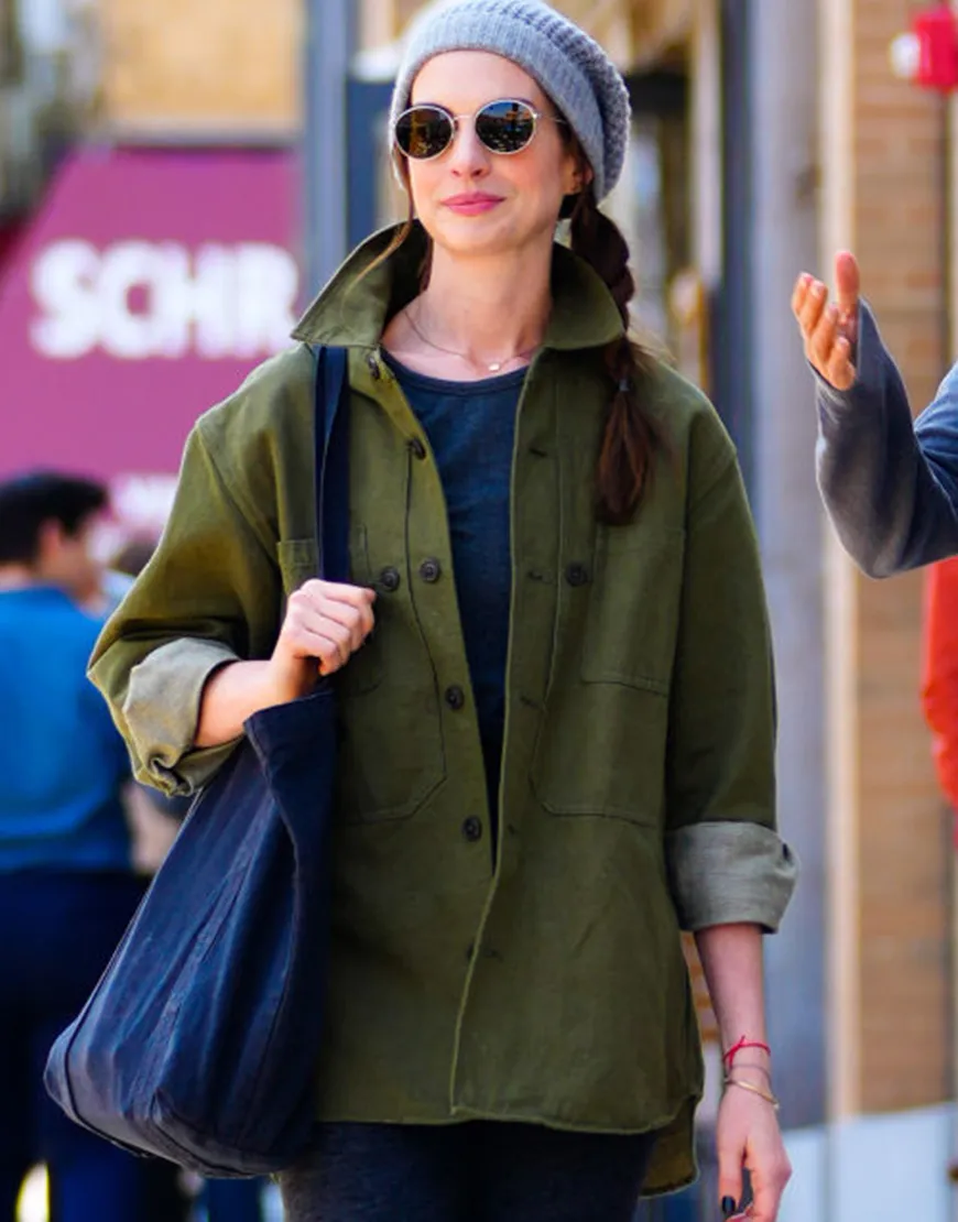 WeCrashed 2022 Anne Hathaway Green Coat | Ujackets.com - New Arrival