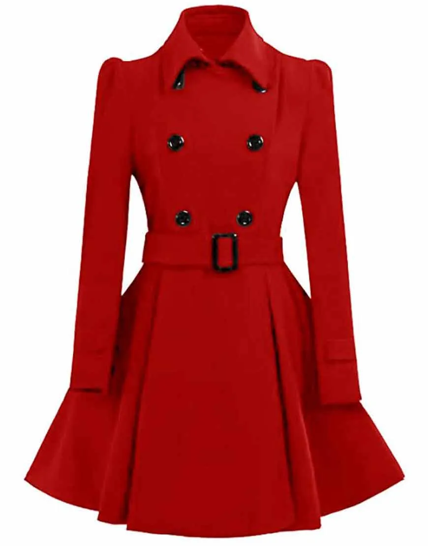 Women's Swing Pea Coat | Women's Woolen Swing Pea Coat | Ujackets