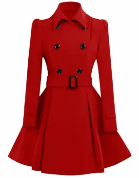 Women's Swing Pea Coat | Women's Woolen Swing Pea Coat | Ujackets