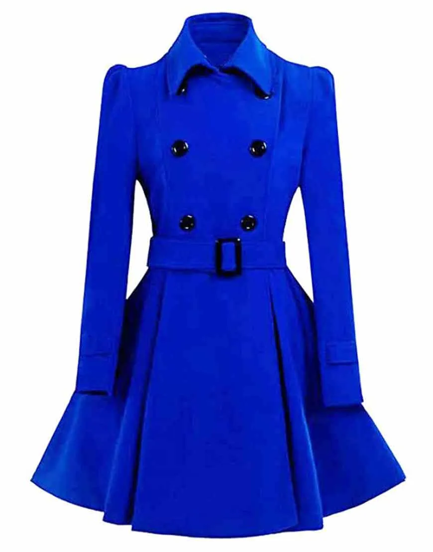 Women's Swing Pea Coat | Women's Woolen Swing Pea Coat | Ujackets