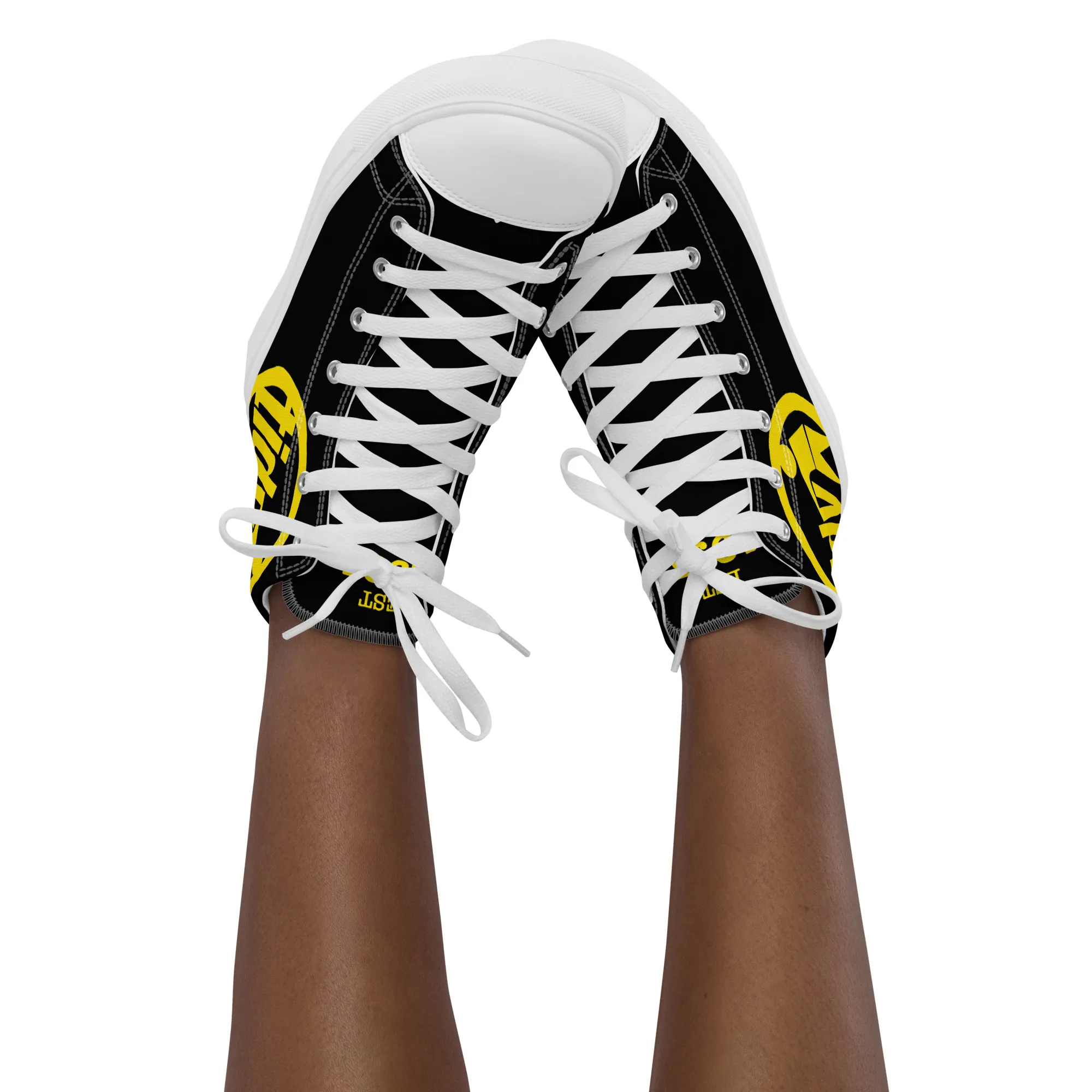 Women’s Tidy Black/Yellow Hi Top Shoes