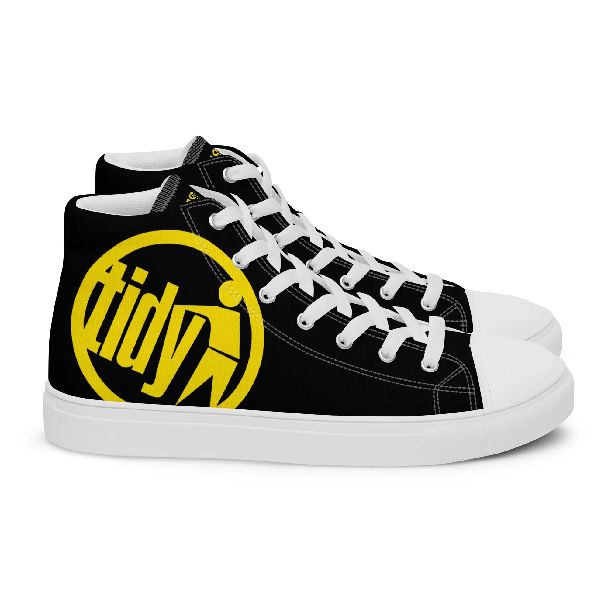 Women’s Tidy Black/Yellow Hi Top Shoes