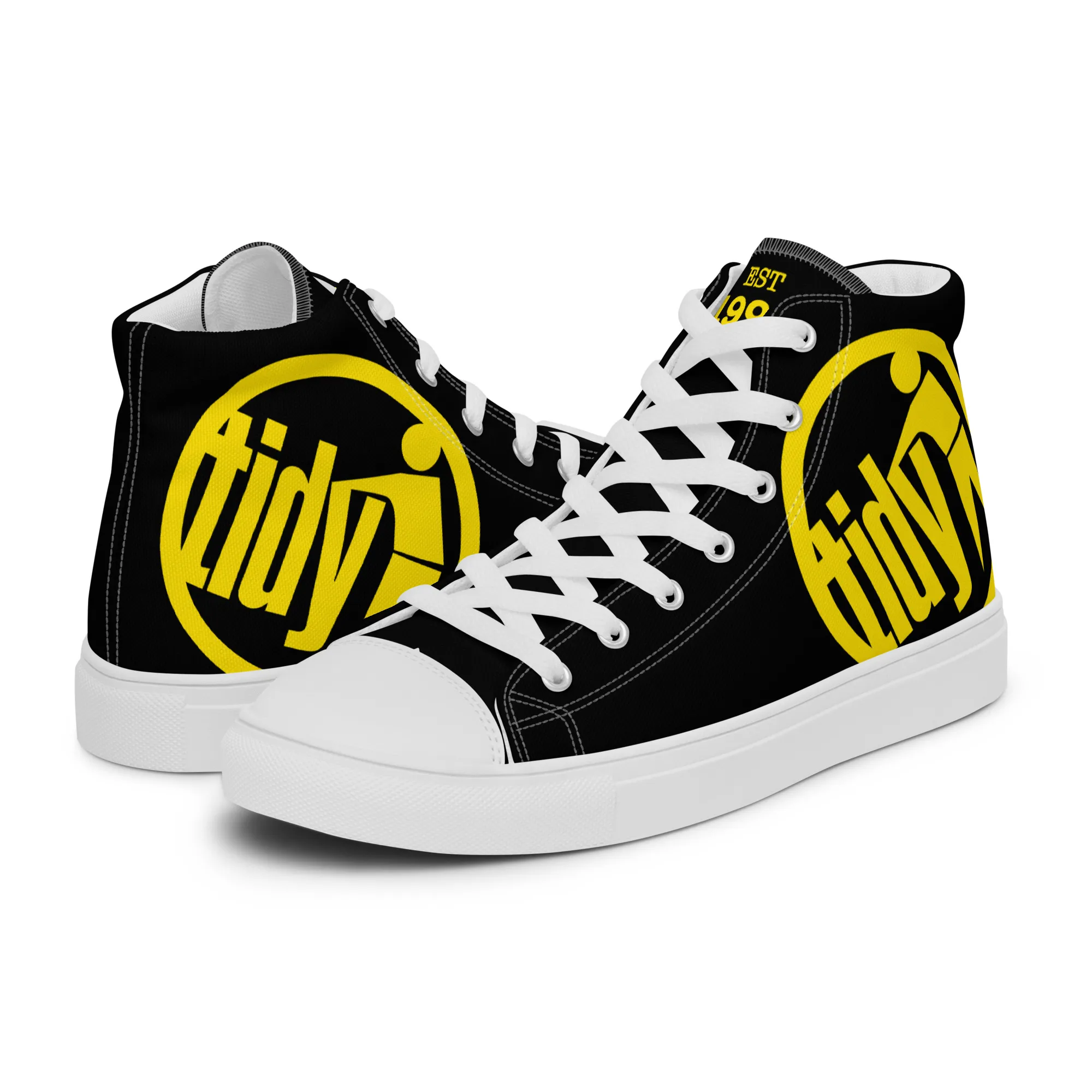 Women’s Tidy Black/Yellow Hi Top Shoes