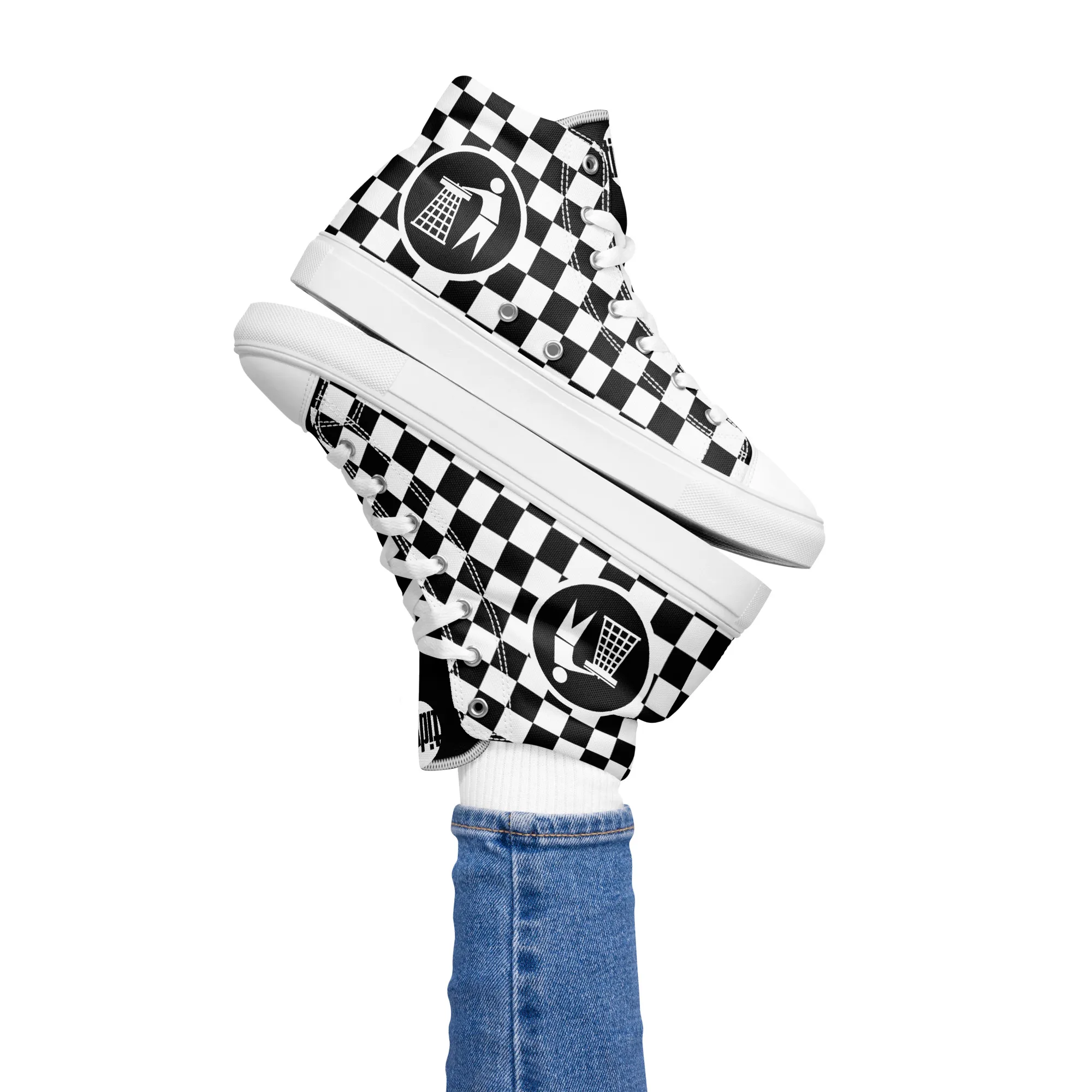 Women’s Tidy Man Chequered Hi Top Shoes